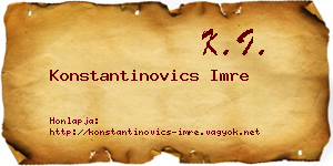 Konstantinovics Imre névjegykártya